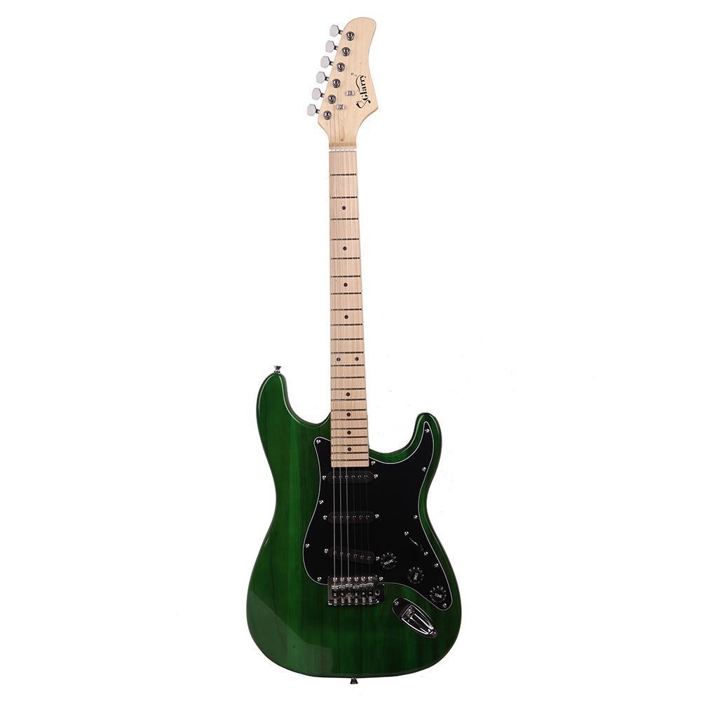 Glarry ST 22 Electric Guitar Kit Right Handed 6 Strings Basswood W/Bag Green