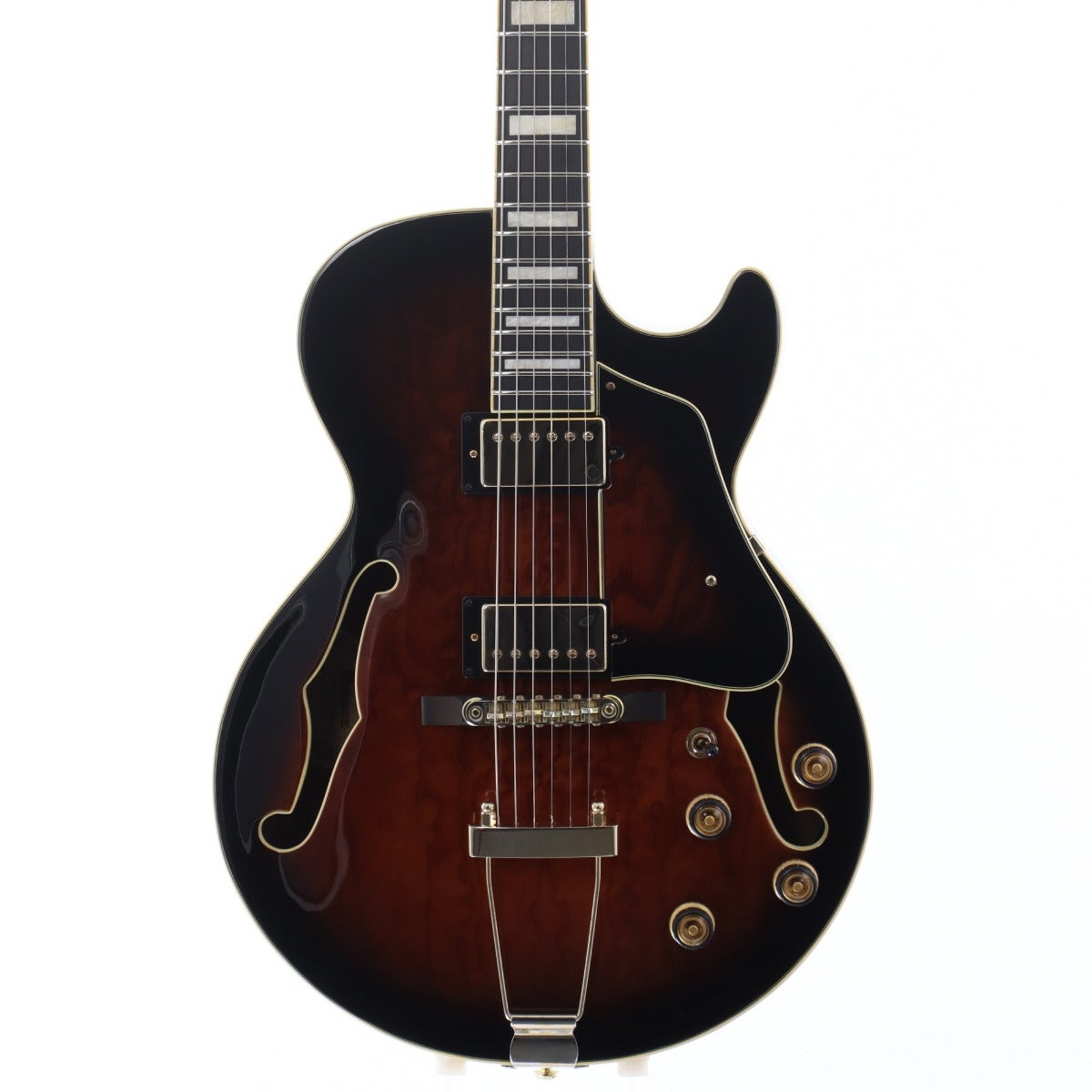 Ibanez AG95QA Dark Brown Sunburst Used 2020 Ash Body Ebony FB w/Soft Case