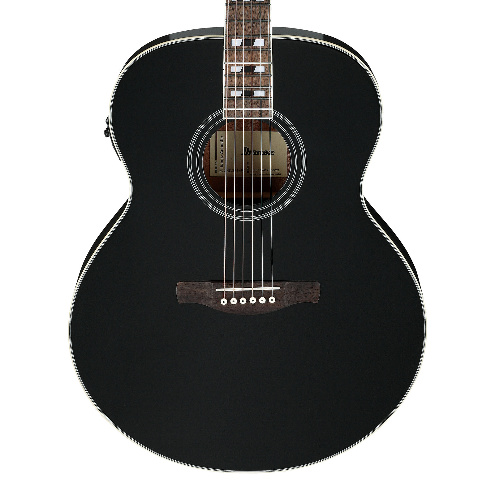 Used Ibanez AJ70M1E Jumbo A/E Guitar – Black High Gloss
