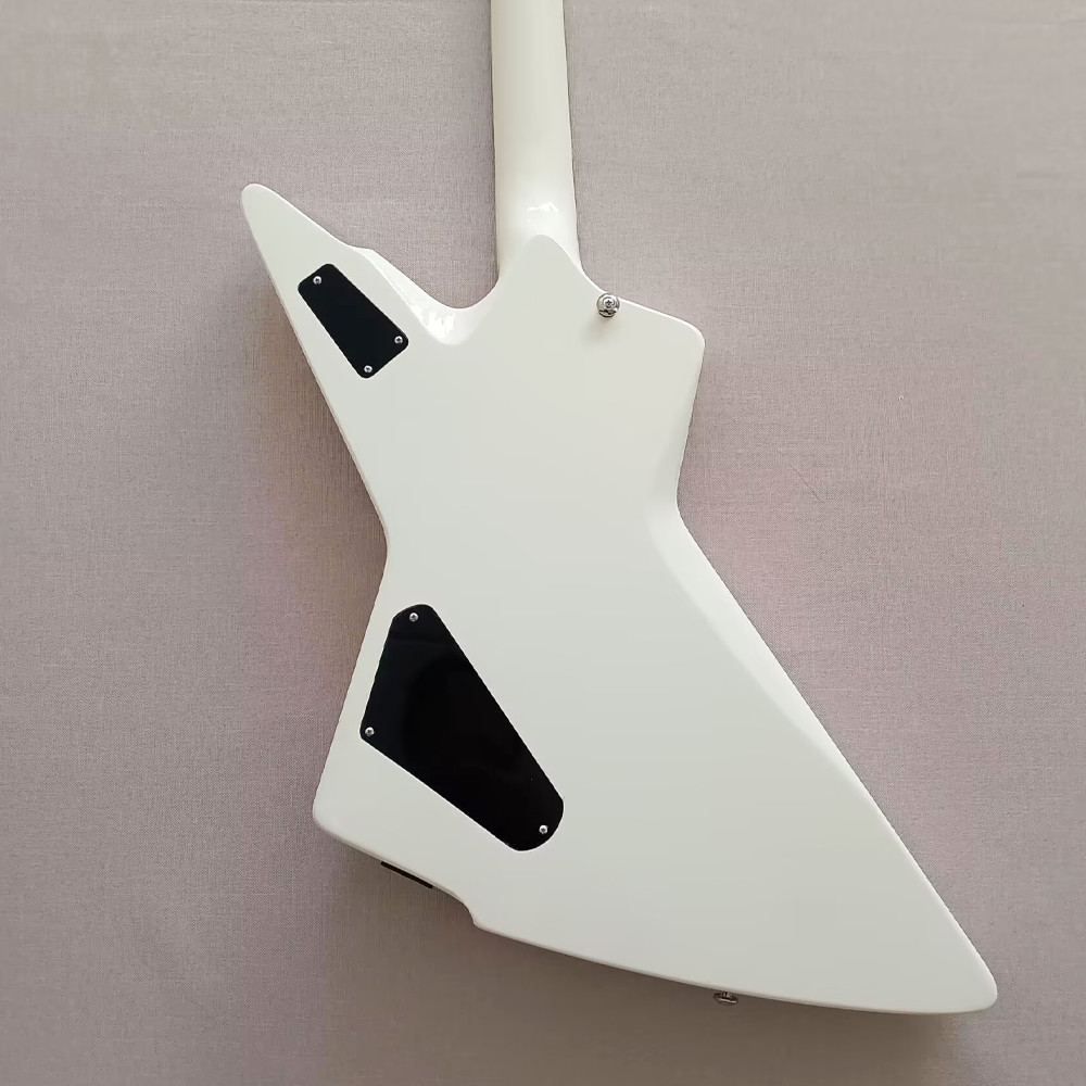 6 String Electric Guitar Mahogany Body Rosewood Fretboard Abalone Inlay In White