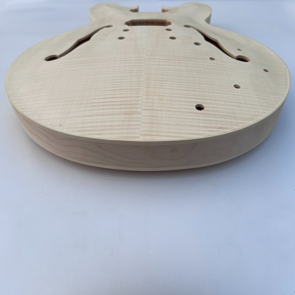 DIY Electric Guitar Kits Bone Nuts Hollow Flamed Maple Top Maple Body FREE SHIP