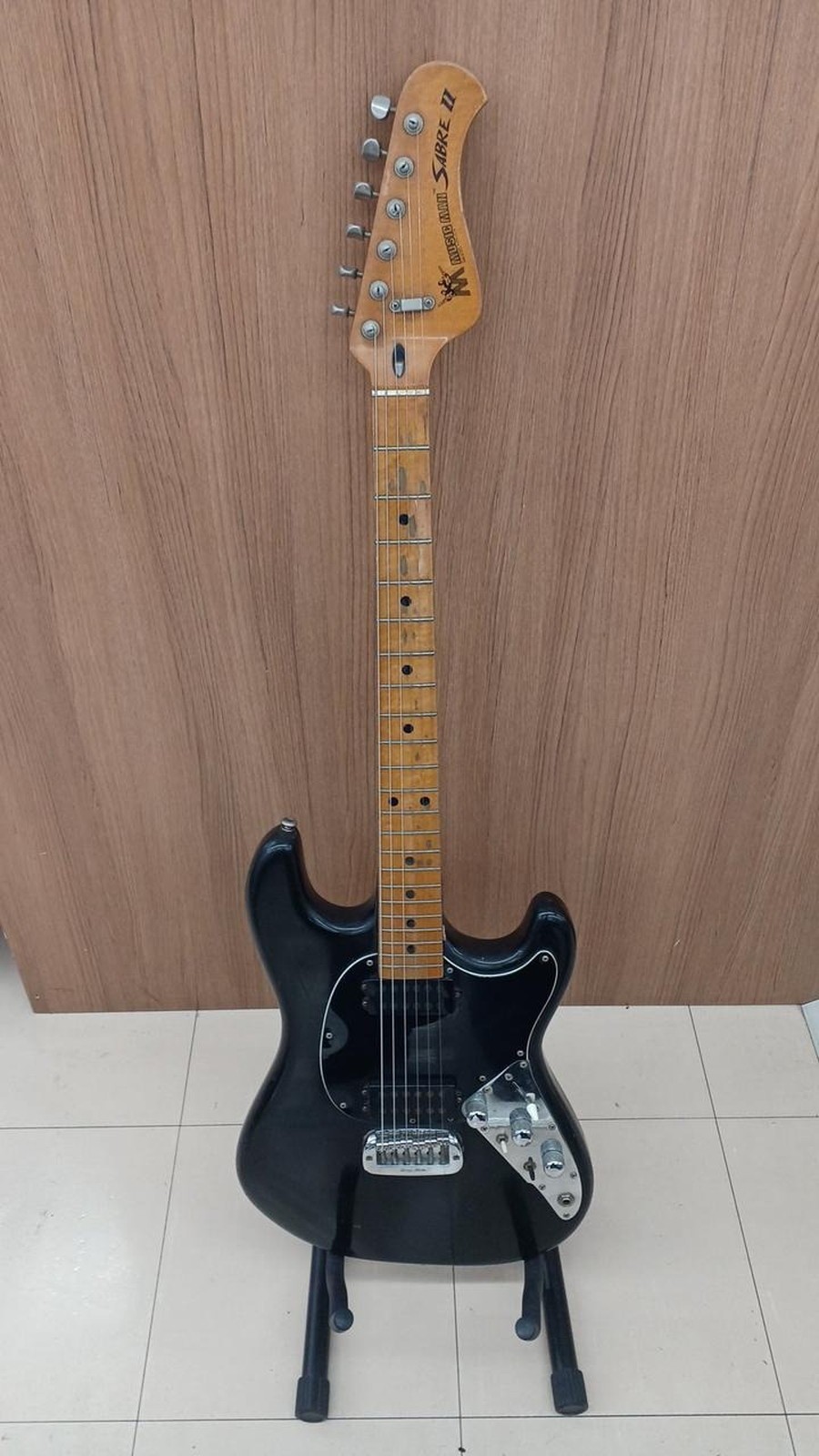 MUSICMAN SABER II BLK Used 1979 Ash body Maple neck Maple fingerboard w/Hardcase