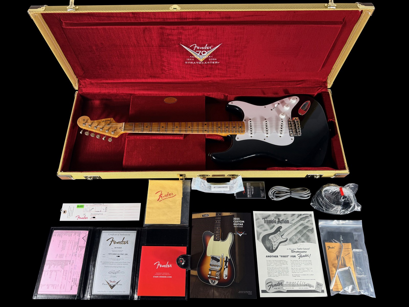 2025 FENDER STRATOCASTER 54 CUSTOM SHOP JOURNEYMAN 70TH ANNIV ~ BLACK