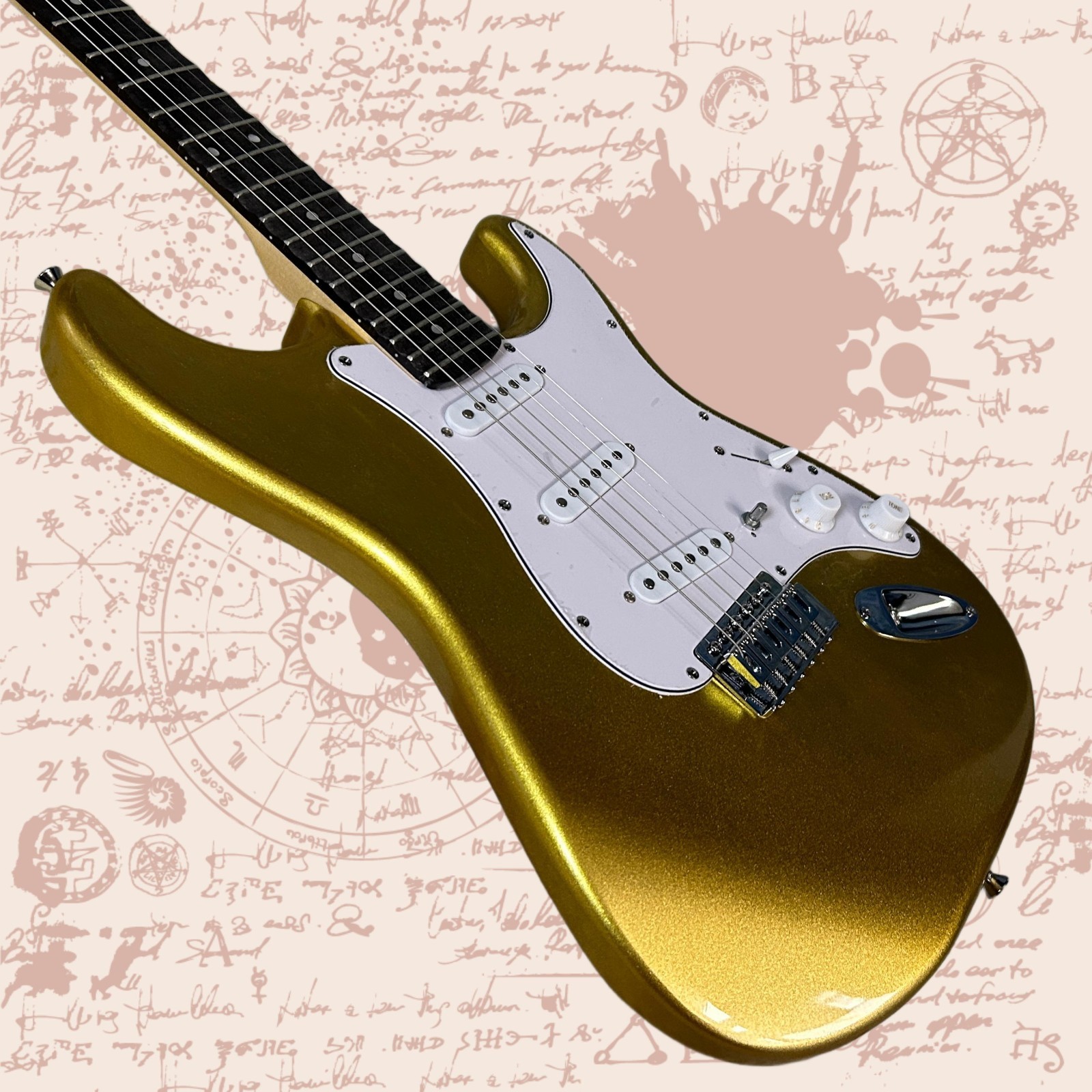 ST Electric Guitar Mahogany Body Scalloped Rosewood Fretboard Big Head