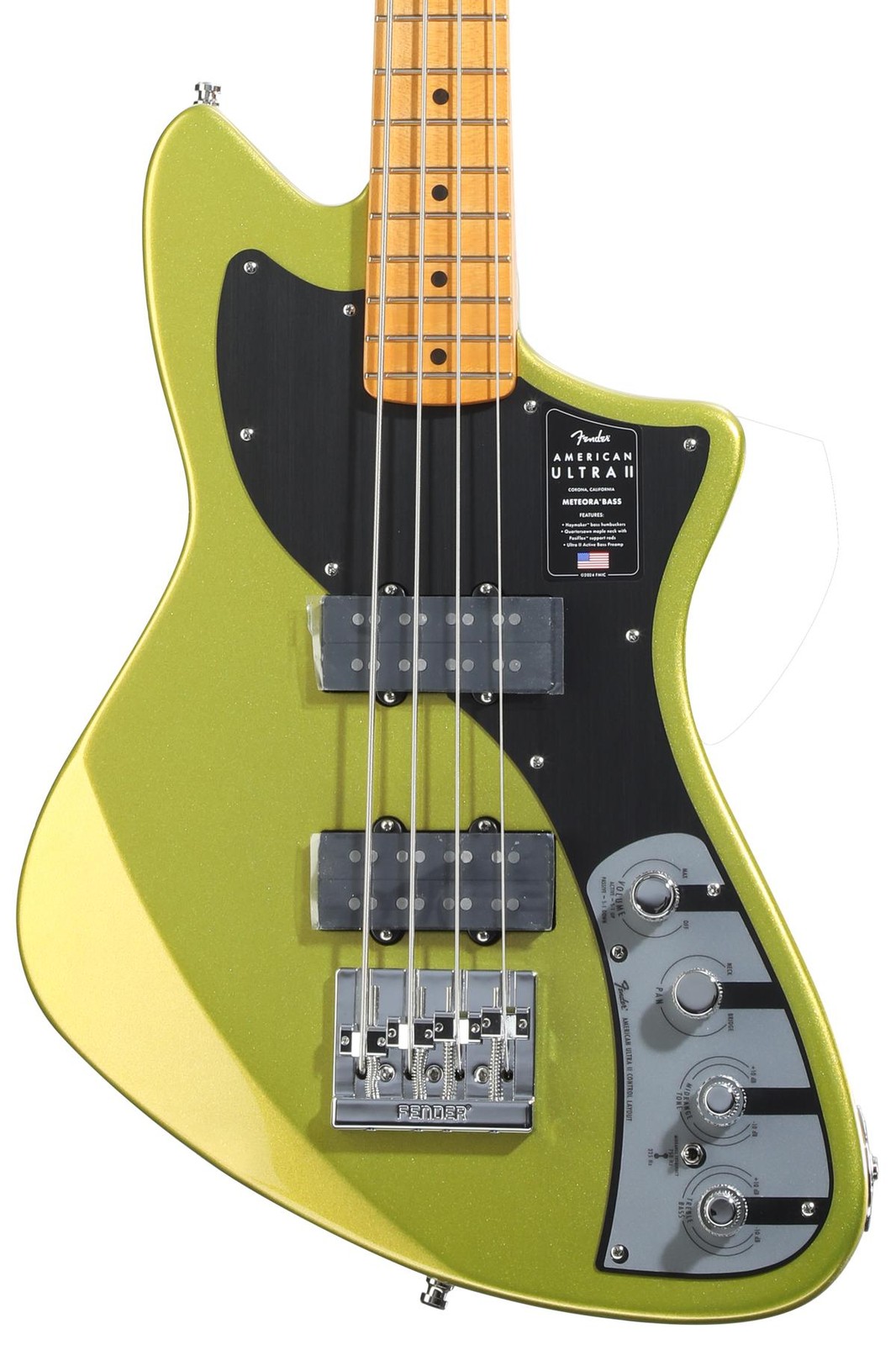 Fender American Ultra II Meteora Bass – Solar Flare, Maple Fingerboard