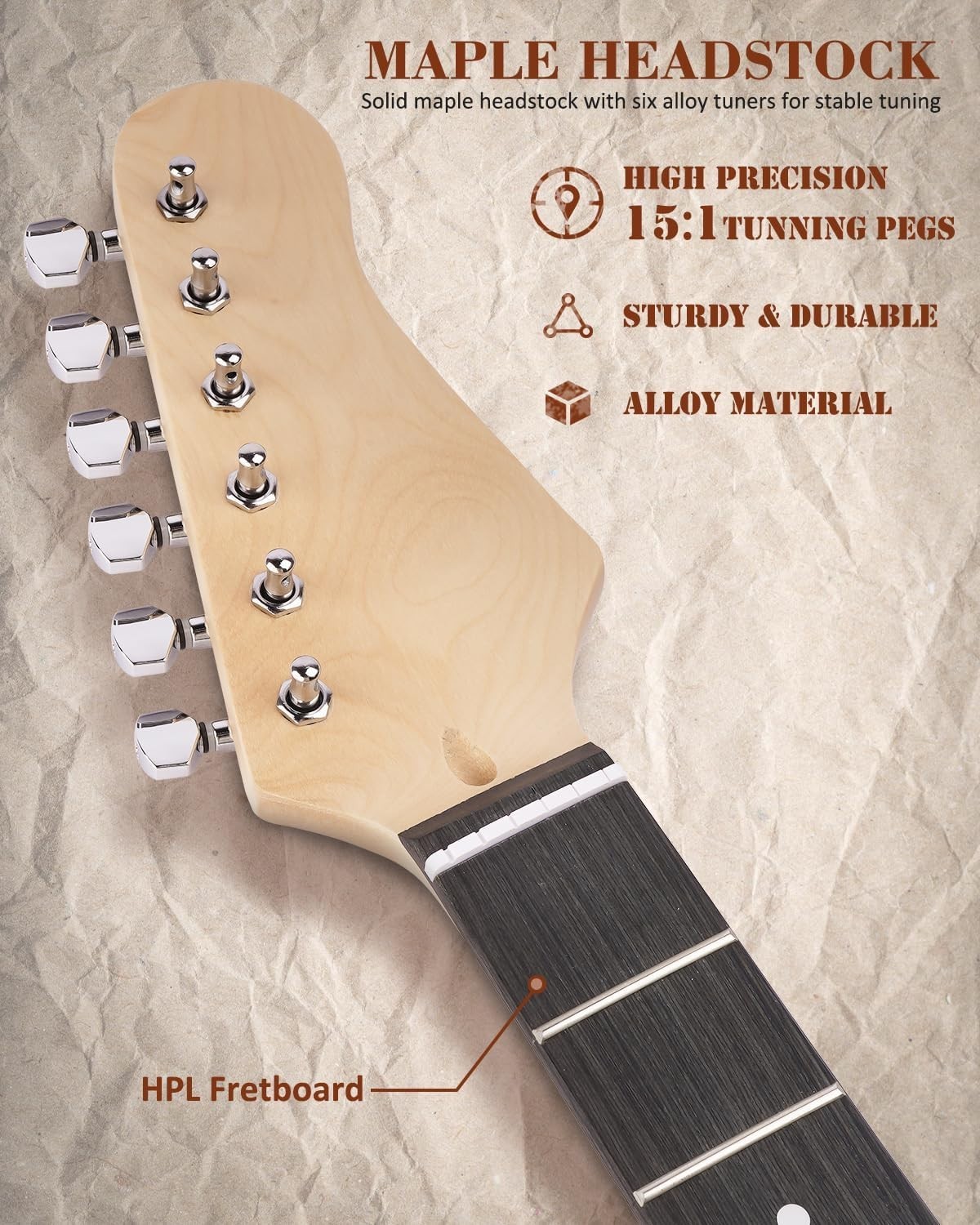 DIY Electric Guitar Kit, TL Style Mahogany Body & Maple Neck Guitar with SS P…