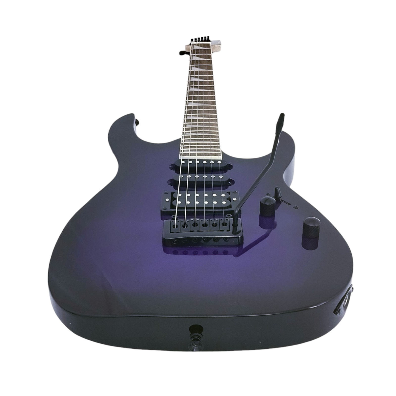 Haze 11HSJS1920DPB electric guitar with flamed maple top, Dark purple
