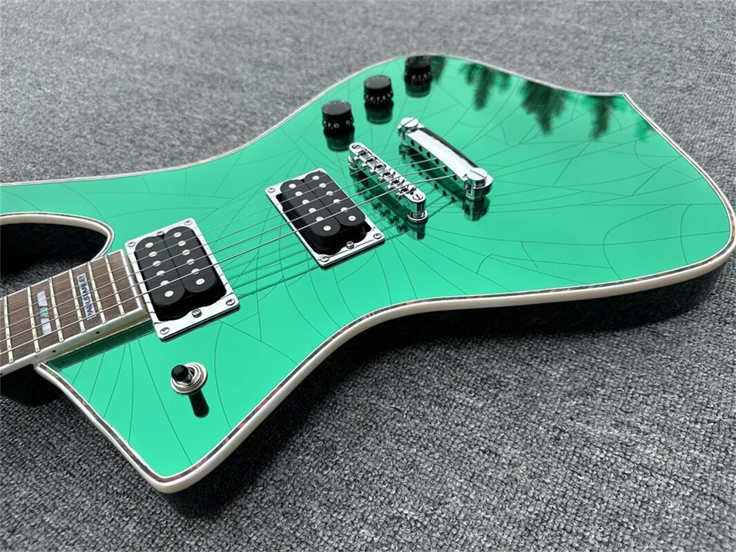 New 6-string Green Mirror Crack Electric Guitar Rosewood Fingerboard and Neck
