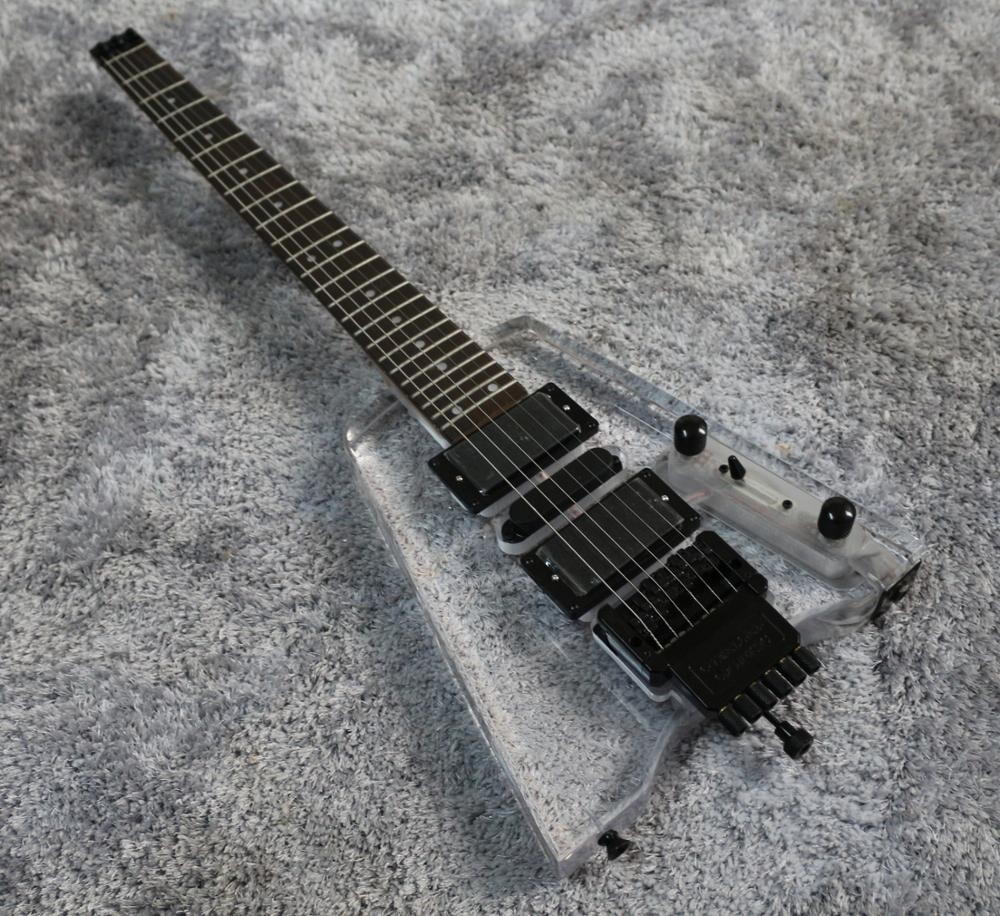 2025 6-string Headless Acrylic Electric Guitar Rosewood Fingerboard Maple Neck