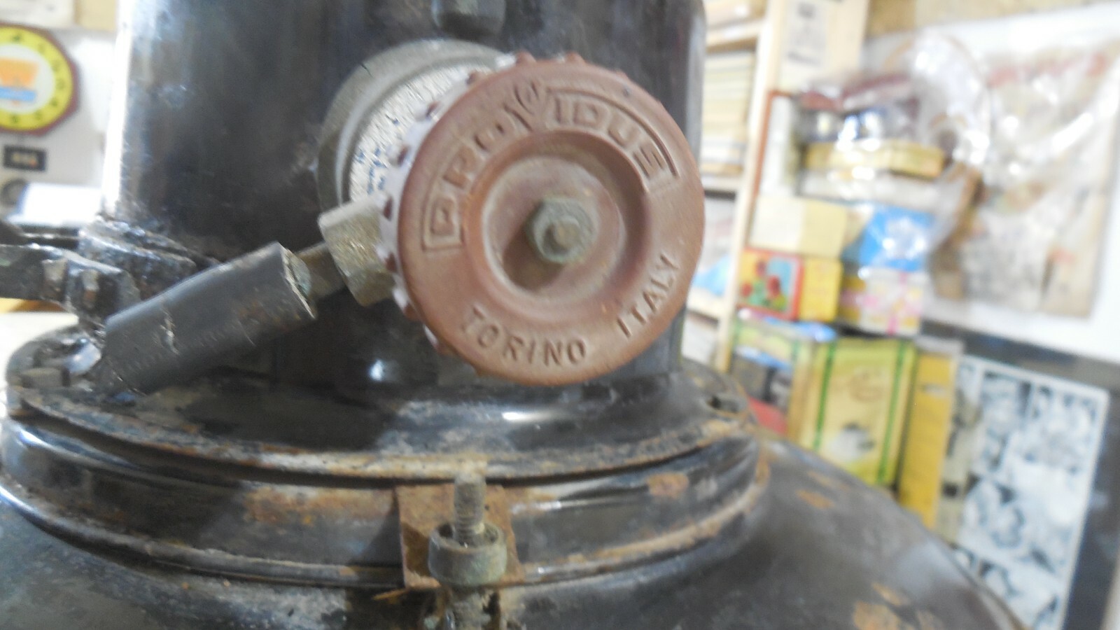 VINTAGE LARGE ANTIQUE LAMP FISHING LIGHT PROVISUS TORINO ITALY 1940-60s