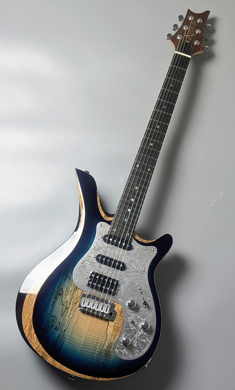 Astrum Guitars Aries Metal SSH Piezo Spalted -Natural to Blue Burst- Piezo picku