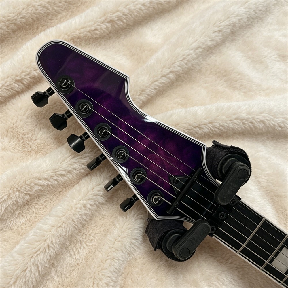 Custom Electric Guitar E-1 Trans Purple Burst Solid Mahogany Body H-H Pickup