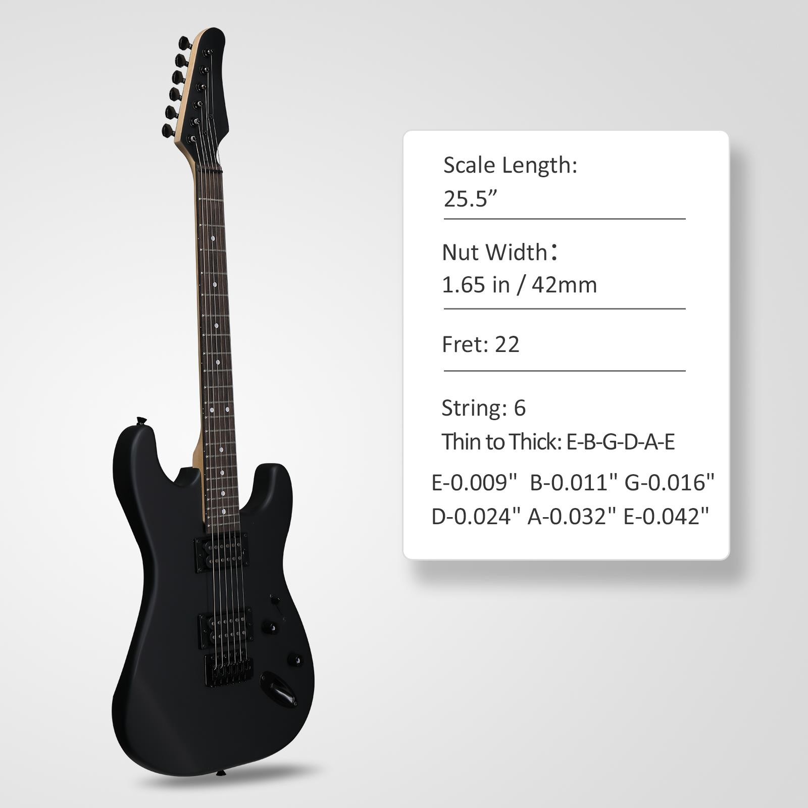 39 Inch Full Size KST Matte Electric Guitar With Bag for Student Beginner