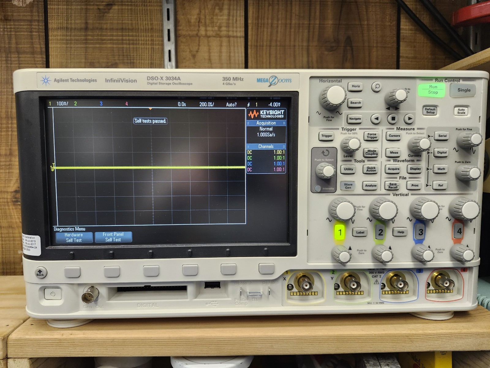Agilent Keysight DSO X 3054A 500MHz 4 Channel Oscilloscope Tested Pass Self Cal