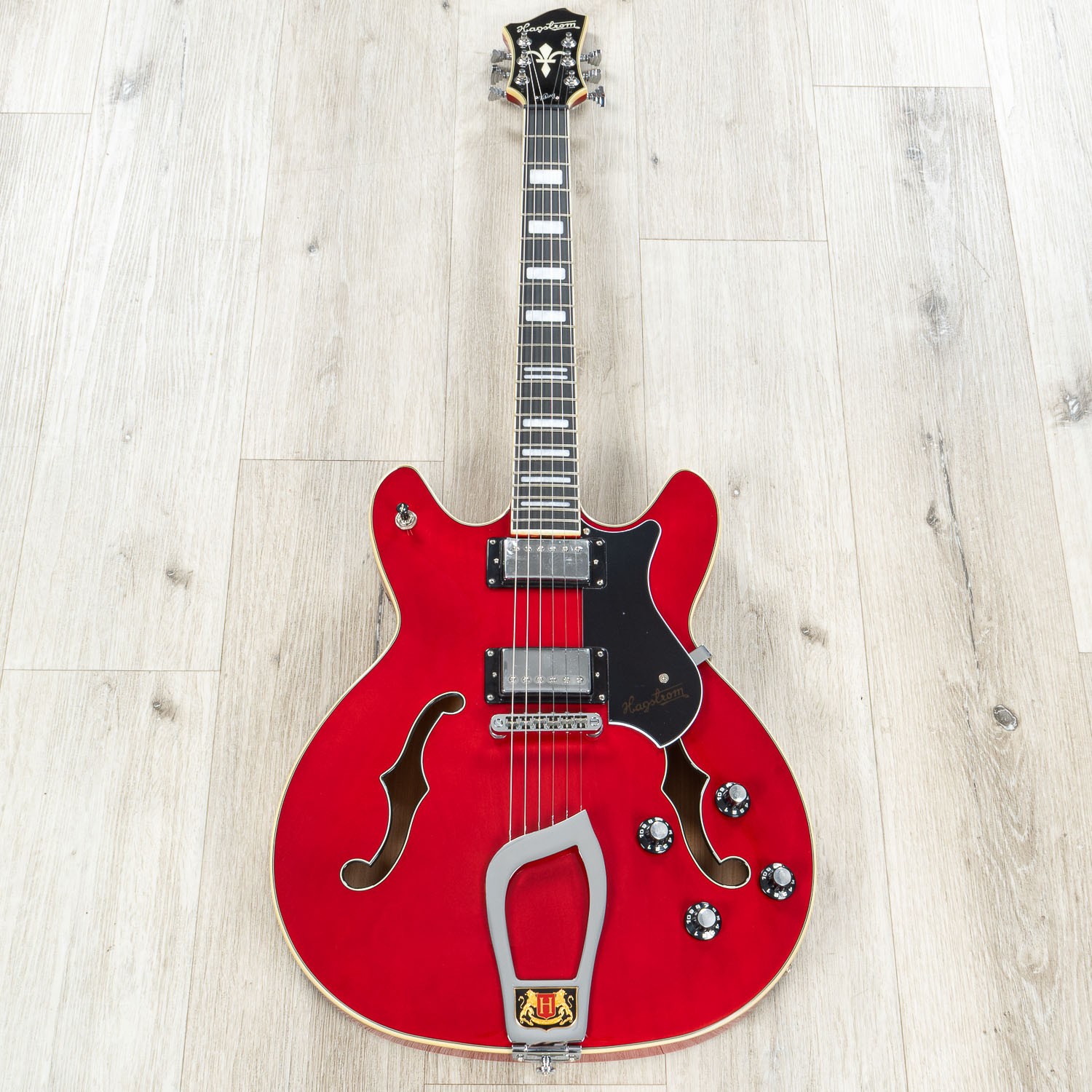 Mint Hagstrom Viking Semi-Hollow Electric Guitar Wild Cherry Trans Finish WCT