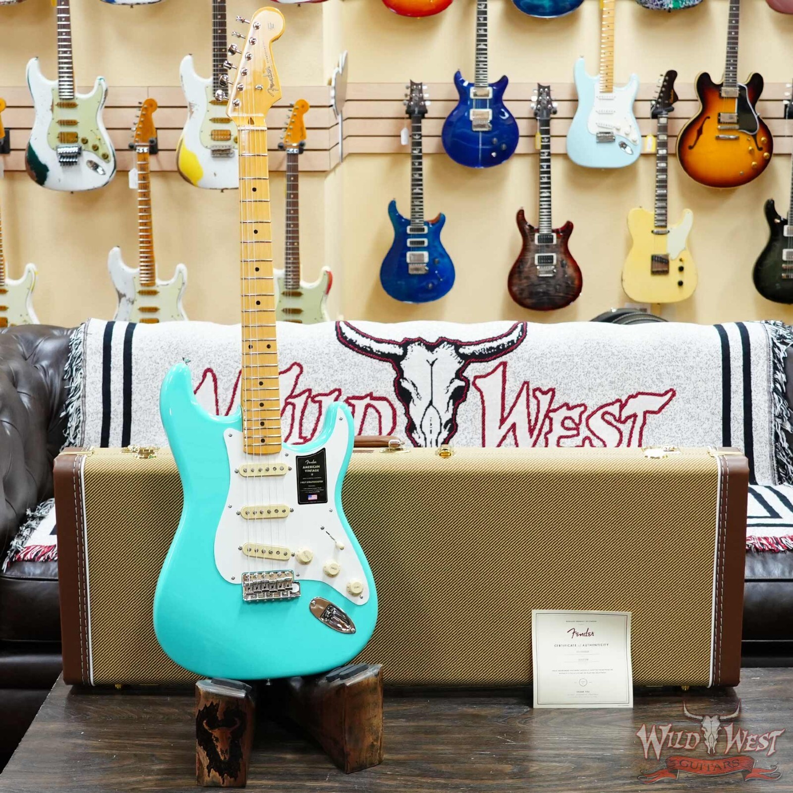 Fender American Vintage II 1957 Stratocaster Maple Neck Sea Foam Green 7.65 LBS