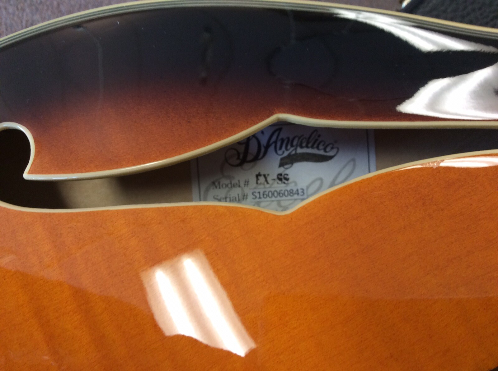 D’Angelico Excel EX-SS Cutaway Semi-Hollow Body Electric Guitar Sunburst OHSC