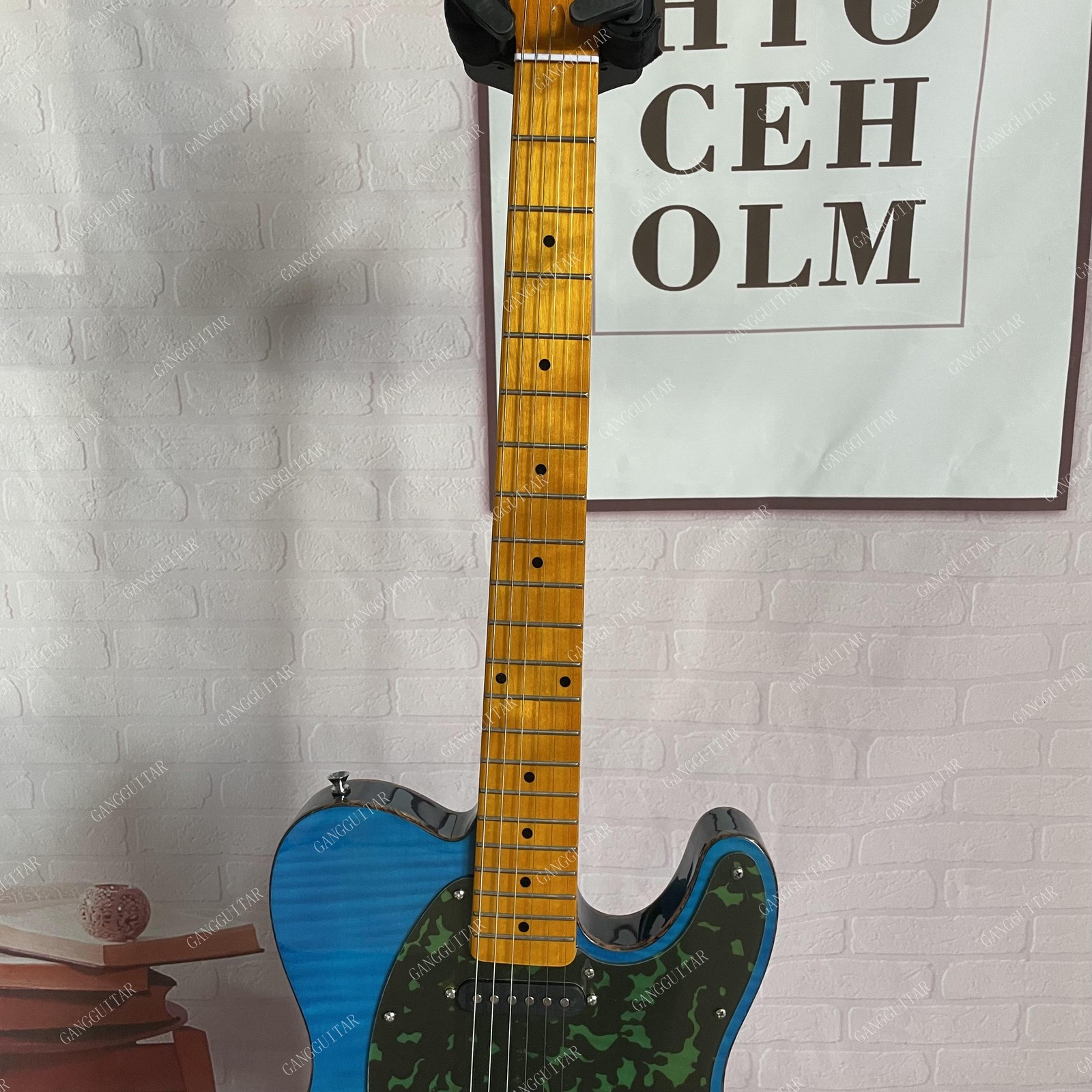 6 String Solid Body Electric Guitar Right Handed SS Pickups 21 Frets Bone Nut