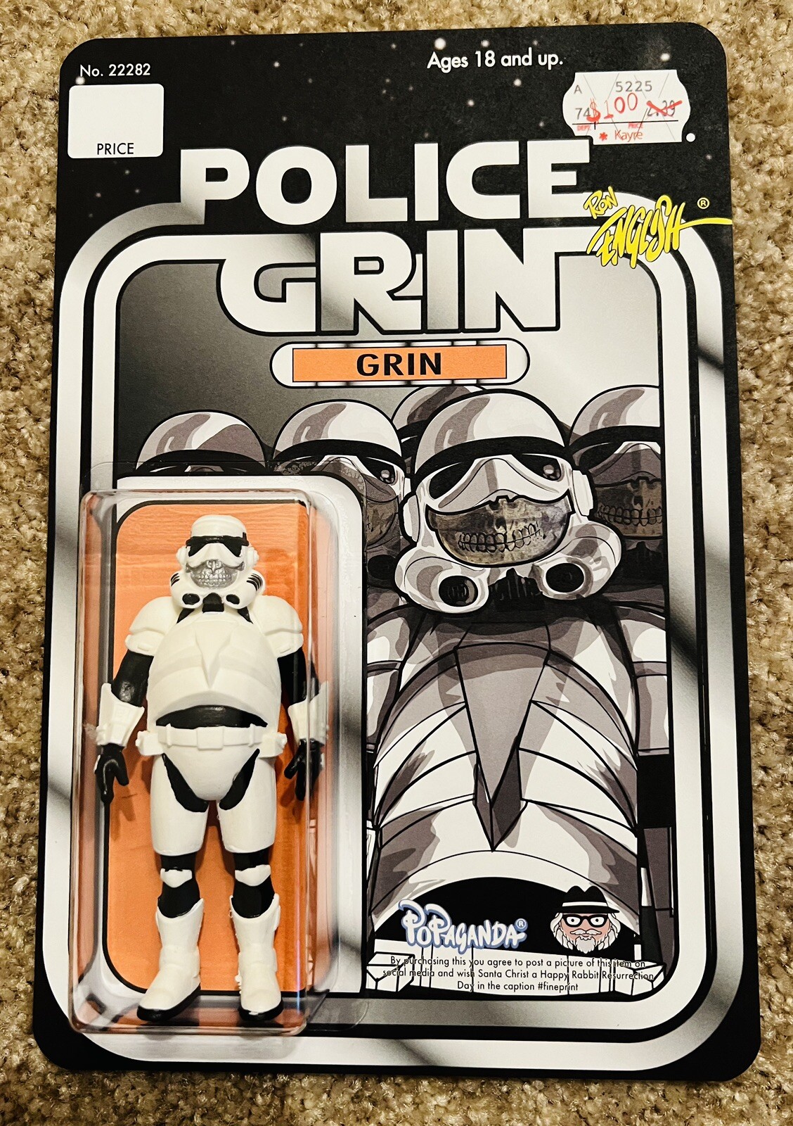 Ron English Police Grin Signed Numbered Toy Figure SDCC Exclusive Stormtrooper