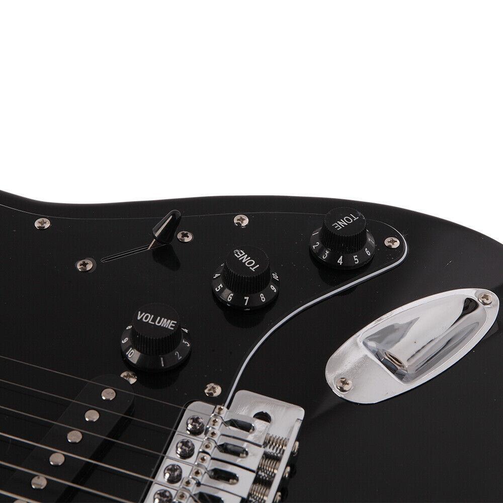 Glarry GST Stylish Basswood Black Electric Guitar Kit with Black Pickguard