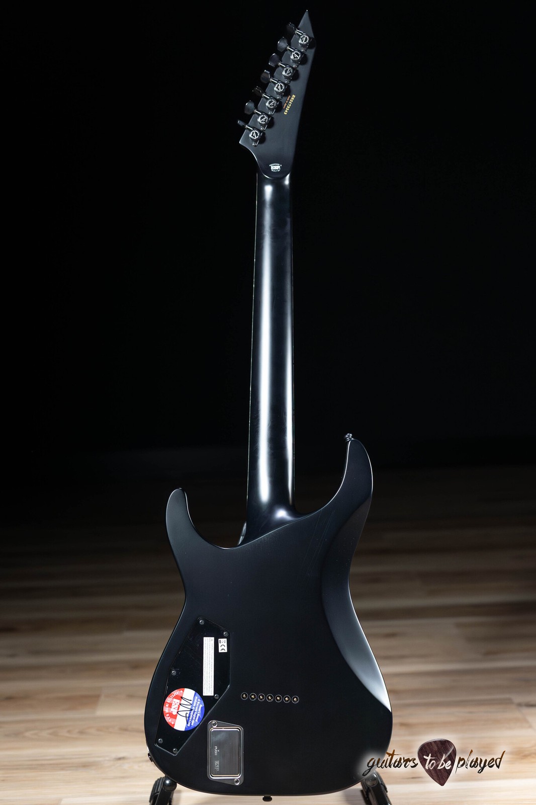 ESP E-II Horizon NT-7B Hipshot 7-String Baritone Guitar w/ Case – Black Satin