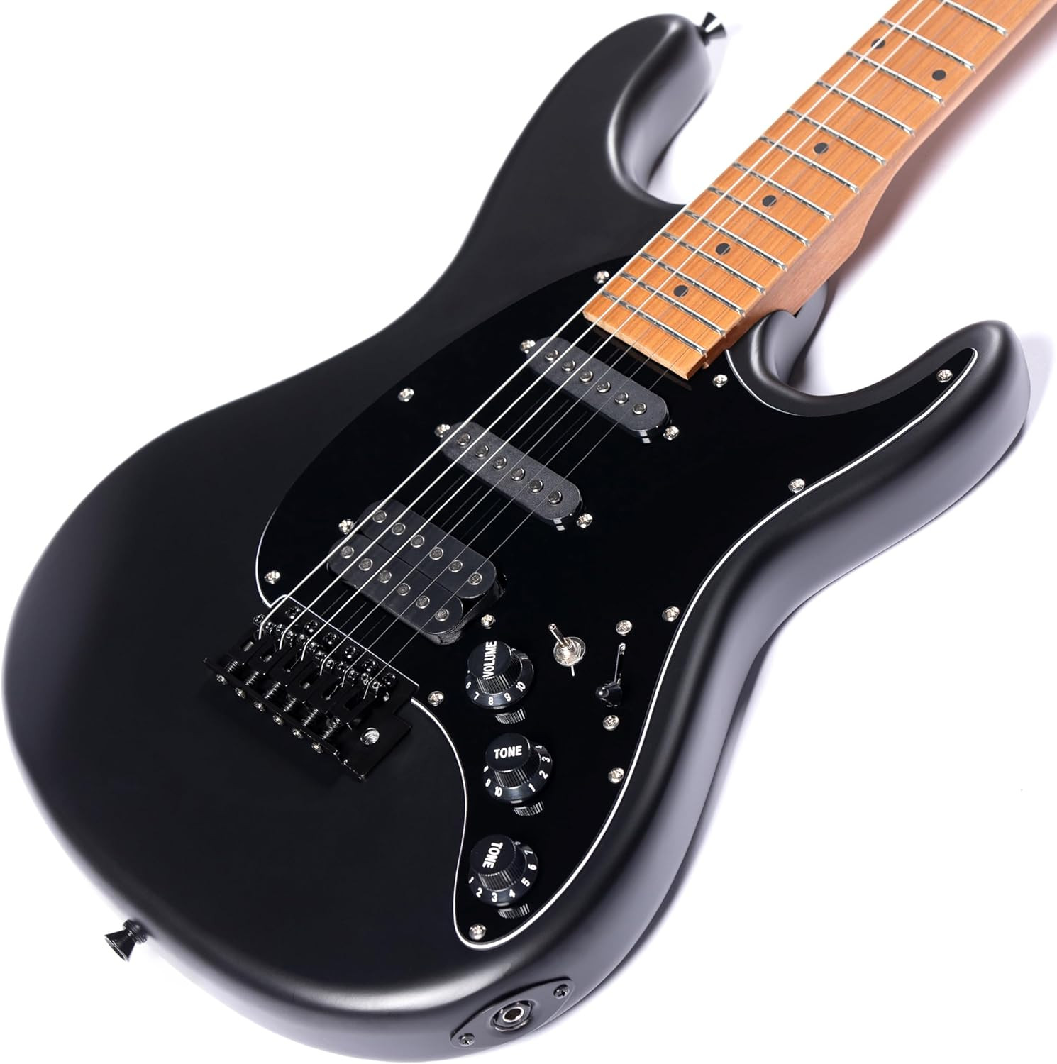 Grote Modern GST Electric Guitar Solid Body for Beginners Ebony Maple Neck