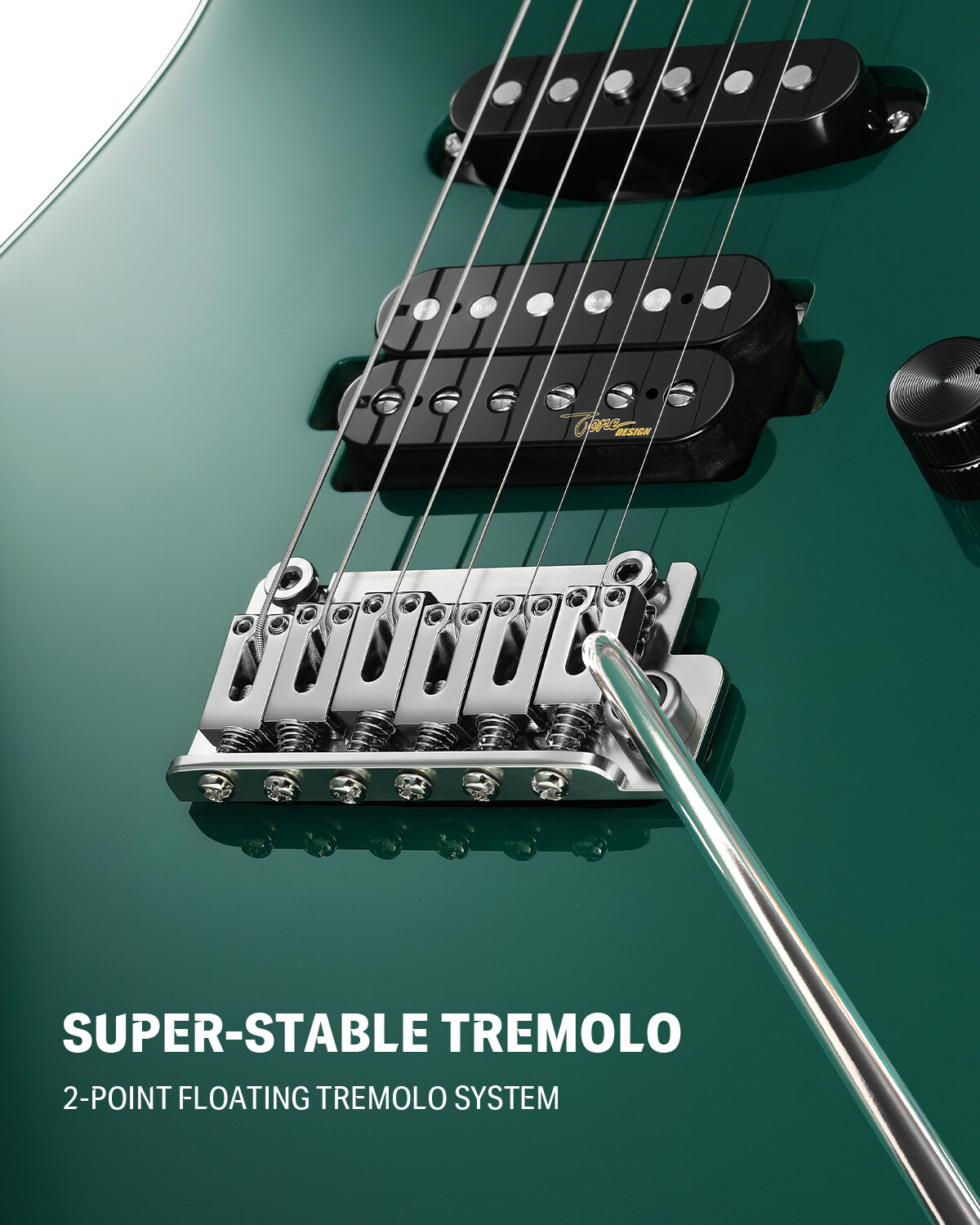 Donner DST-700 Electric Guitar Set Coil Split Tremolo HSS Pickup Emerald Forest