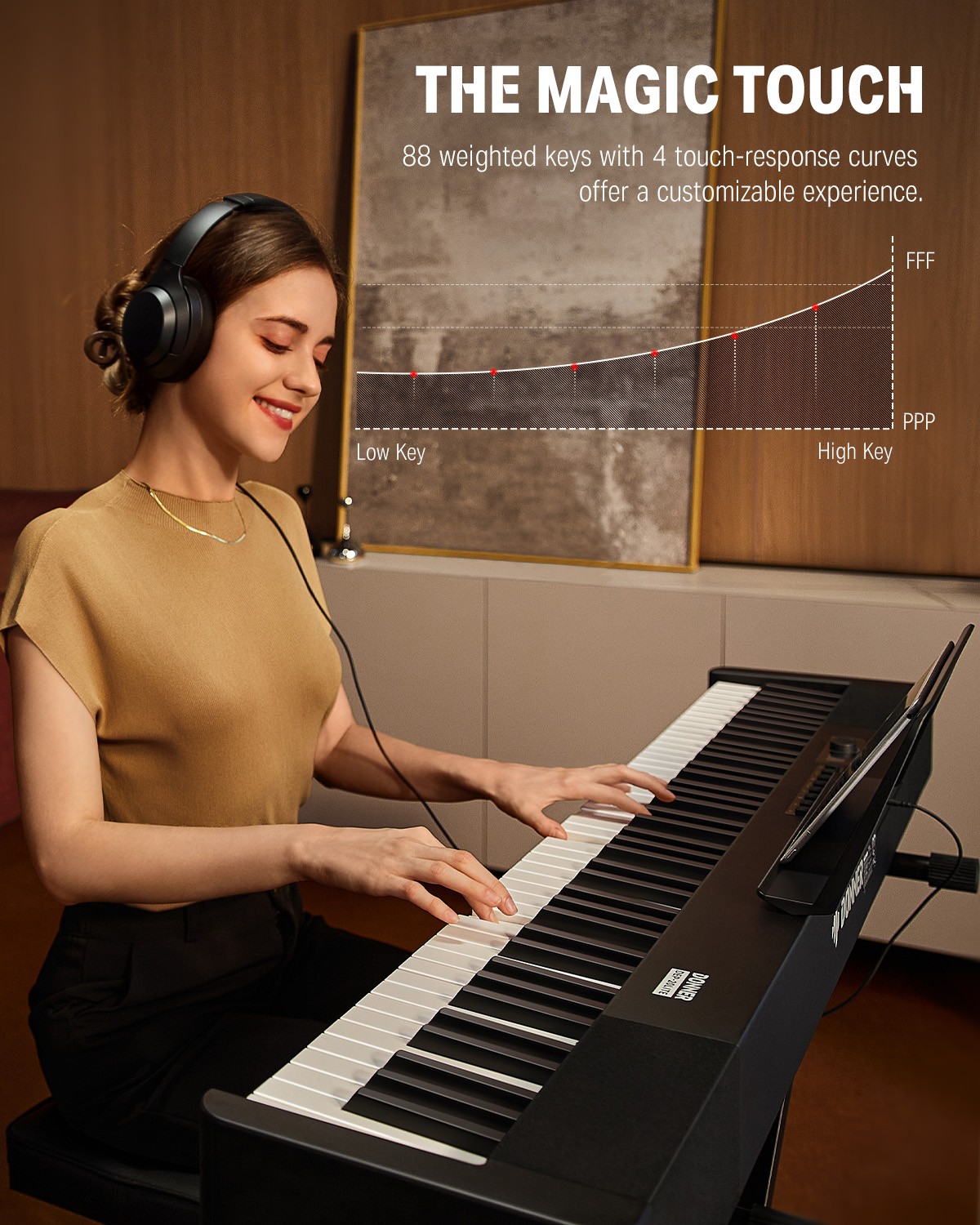 Donner DEP-20 Lite Digital Piano Keyboard For Sale With Stand Pedal 25W Speakers