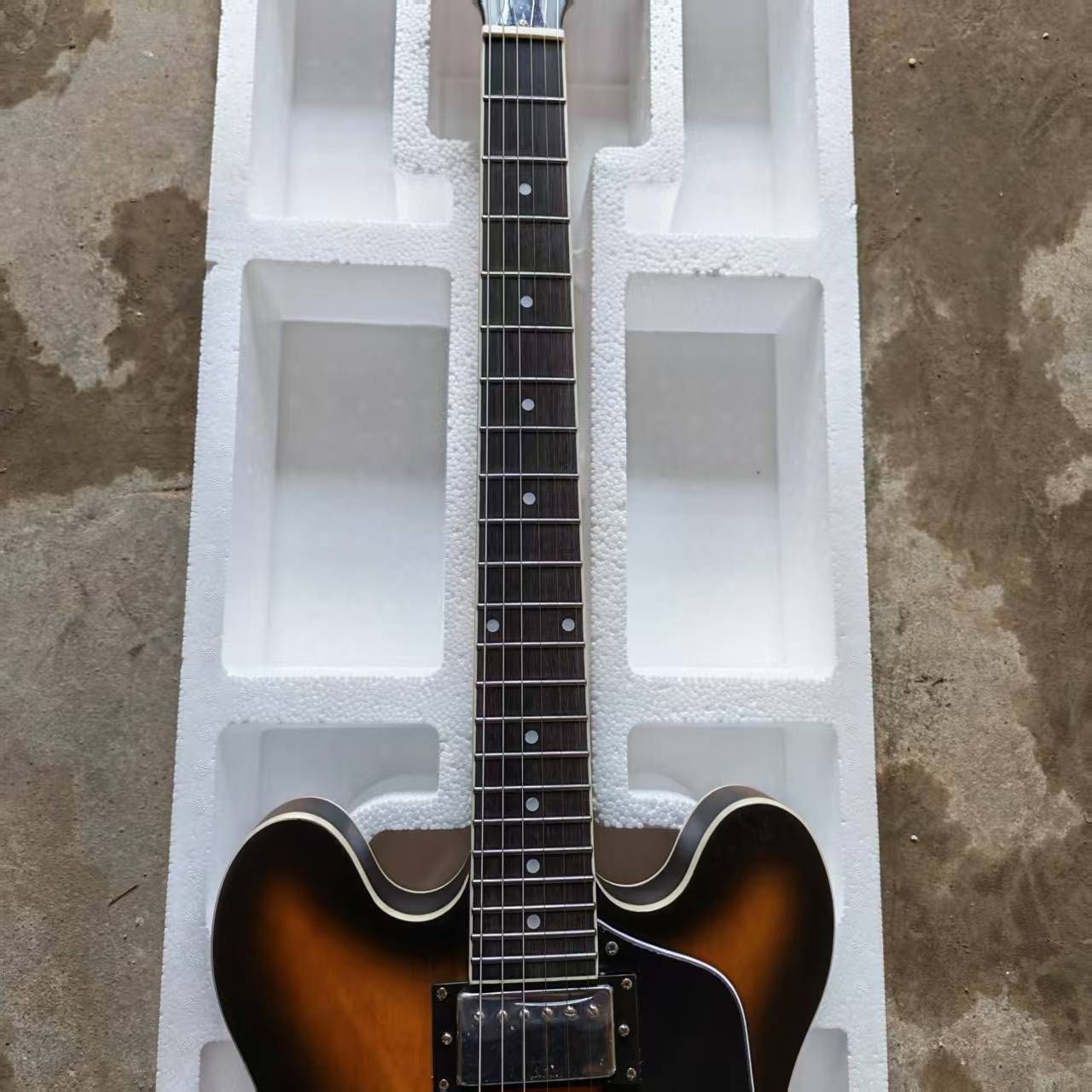 Mod 335 Style Vintage Tobacco Sunburst Electric Guitar HH Pickups 22Fret Ship US