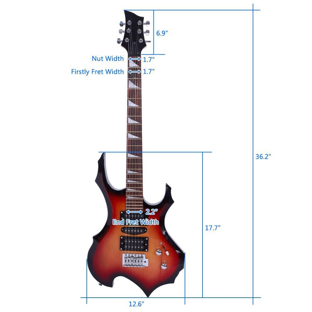 Flame Type Beginner Electric Guitar Kit 6 Strings +Guitar bag +Strap+Cord +Pick