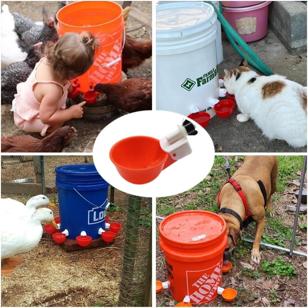 Chicken Waterer Cups, 12 Packs Poultry Water Feeder with Drill, Large Poultry…