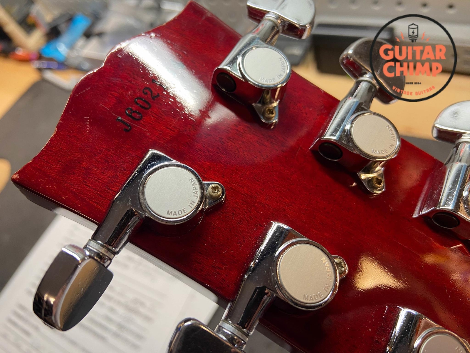 1996 Orville ES-335 Cherry Grinning Dog ’59 Pickups
