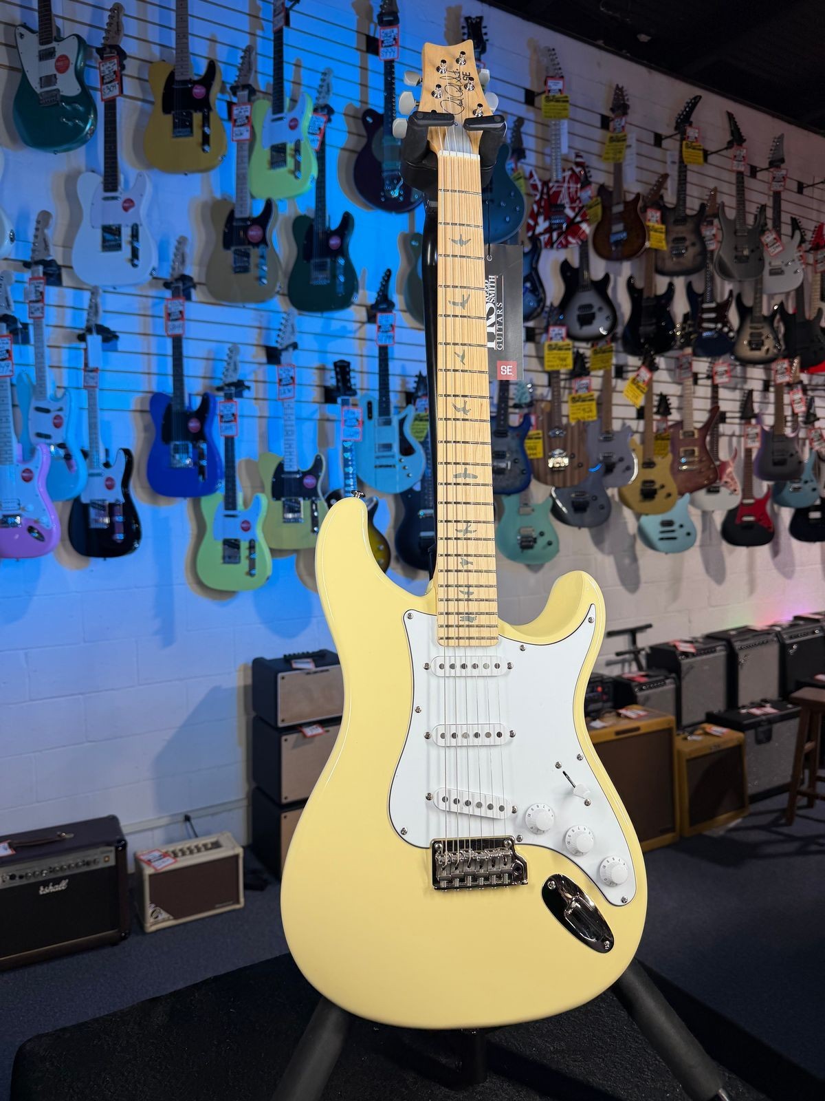 PRS SE Silver Sky Electric Guitar Maple Fingerboard Moon White, w/ Gig Bag, 714