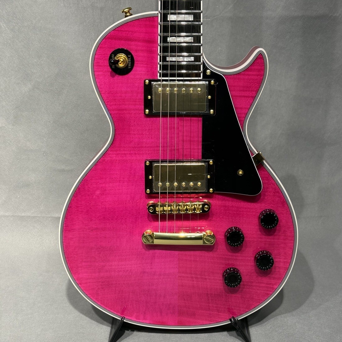 Grass Roots G-LP-CTM-FM SIPI See Thru Pink Electric Guitar Shipping From Japan
