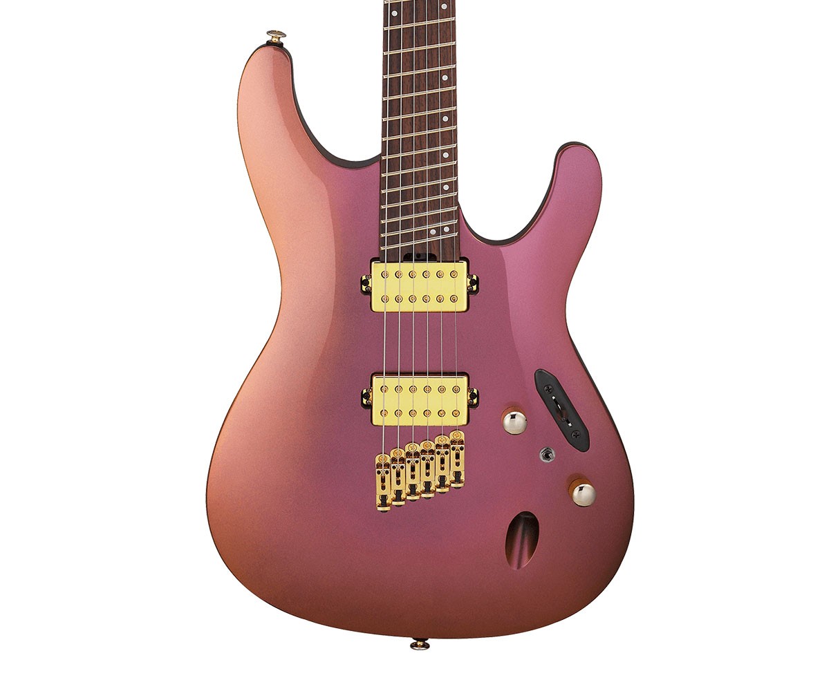 Ibanez SML721RGC S Axe Design Lab Multi-Scale Guitar – Rose Gold Chameleon
