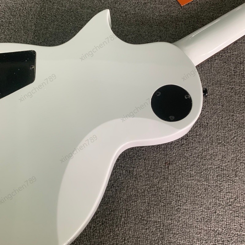 Hard Rock Electric Guitar Glossy White H-H Active Pickups Stainless Rounded Fret
