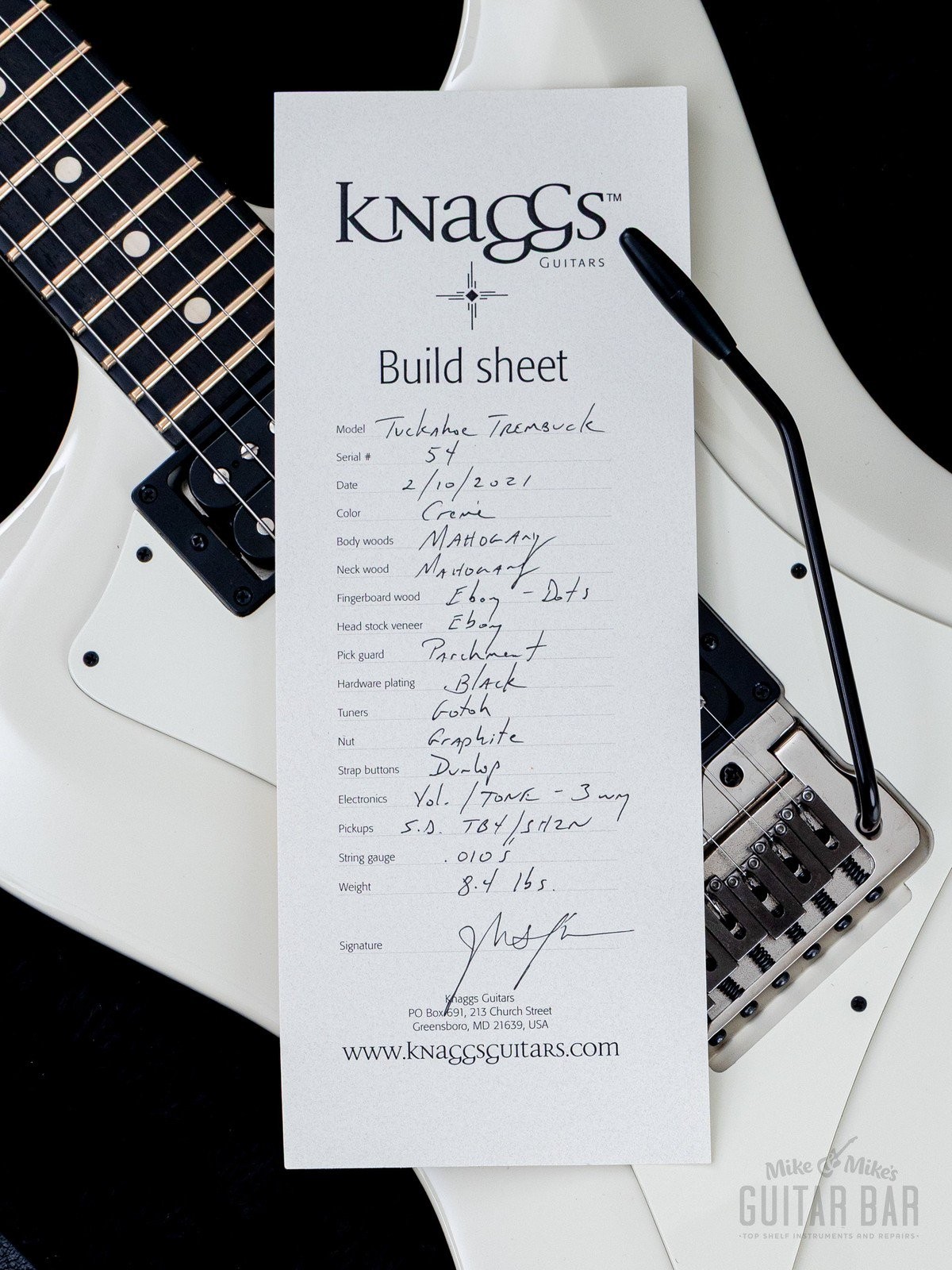 2021 Knaggs Tuckahoe Trembuck Creme w/ Case, Tags