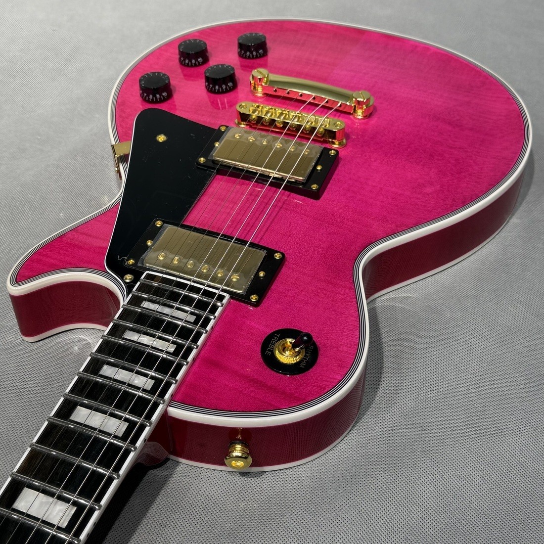 Grass Roots G-LP-CTM-FM SIPI See Thru Pink Electric Guitar Shipping From Japan