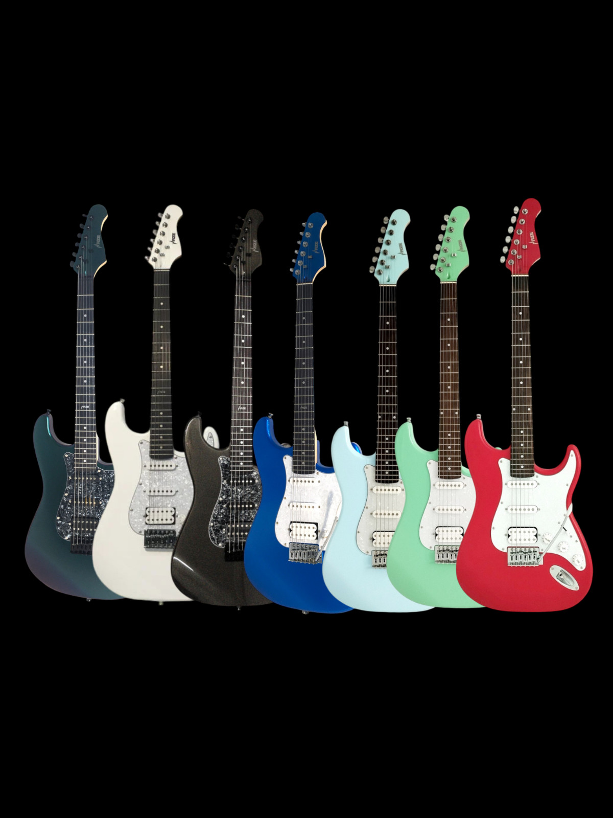 Haze E211 Surf Green HST Electric Guitar + Free Gig bag, Strings, Tuner, Strap