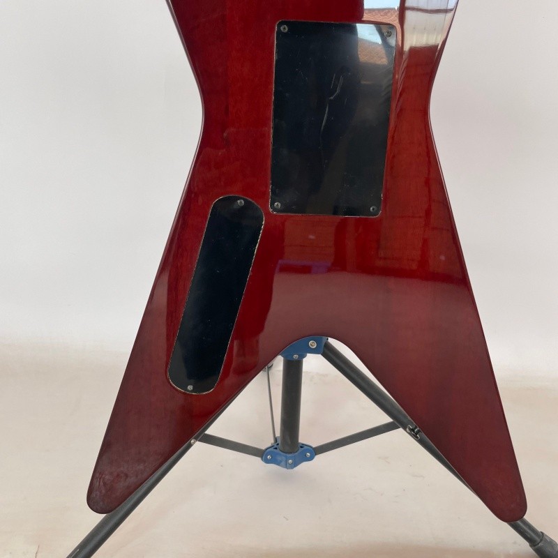 Solid Electric Guitar Blue Lightning Front Red Back Stainless Rounded fret Edge