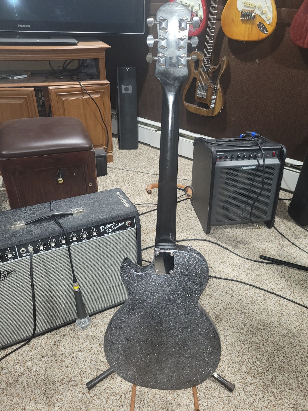 JIM CAt PURPLE ZODIAC LEATHER WITH EPIPHONE PICKUPS