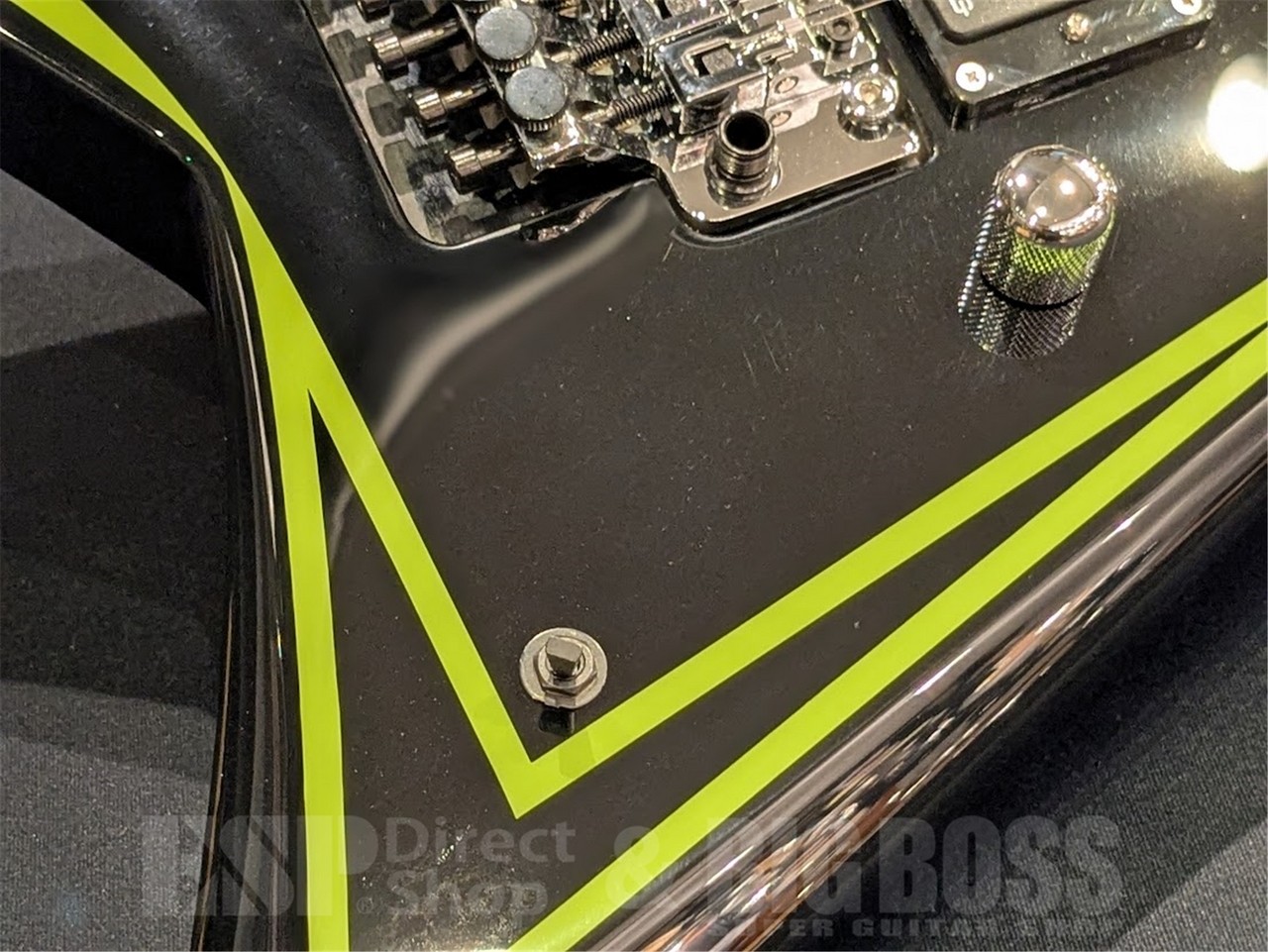 EDWARDS E-ALEXI GREENY Black with Lime Green Pinstripe & Skull
