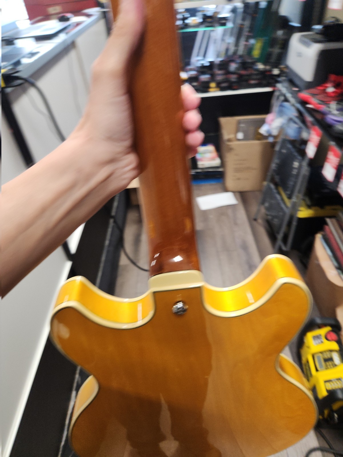 Ibanez AS73 Semi Hollow Electric Guitar Glossy Yellow VGC w/case