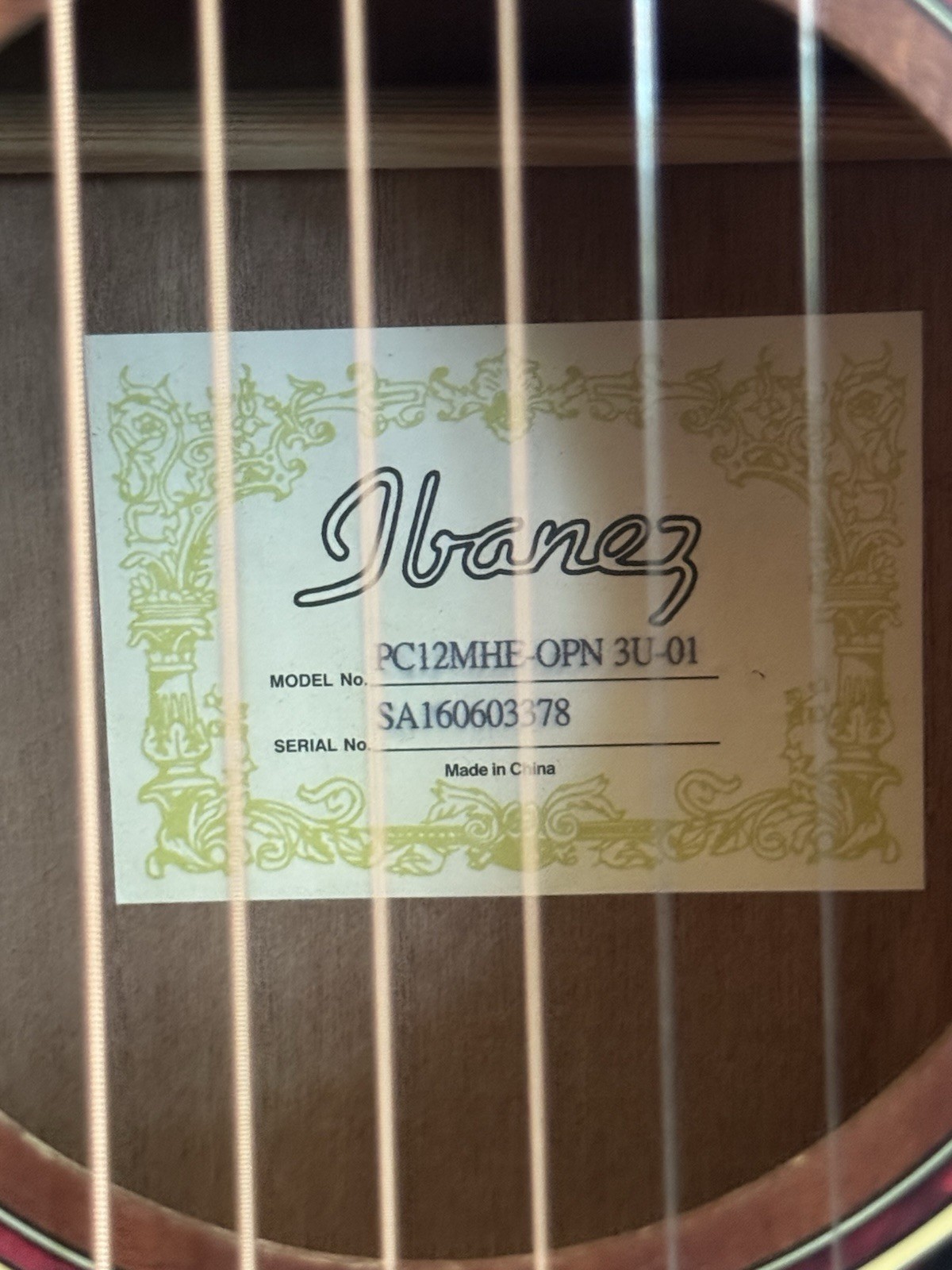 Ibanez PC12MHE OPN Acoustic Electric Guitar AEQ2T Tuned Tested w/Tuner