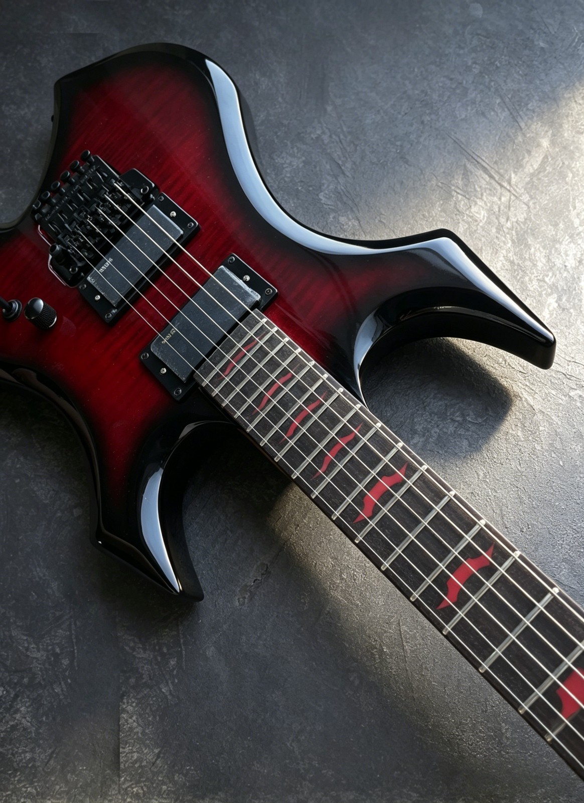 Ship US Red Burst Warlock Extreme Electric Guitar Rosewood Fingerboard
