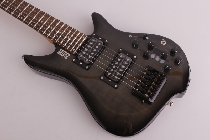 Headless electric guitar travel built in effect drum silent portable