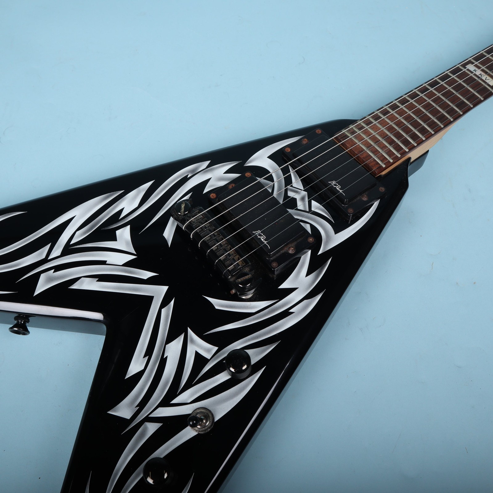 BC Rich Kerry King Signature KKV Tribal Flame Flying V Electric Guitar
