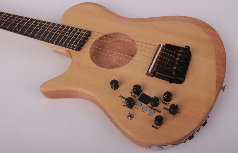 Left Hand Headless electric acoustic guitar silent travel built in effect