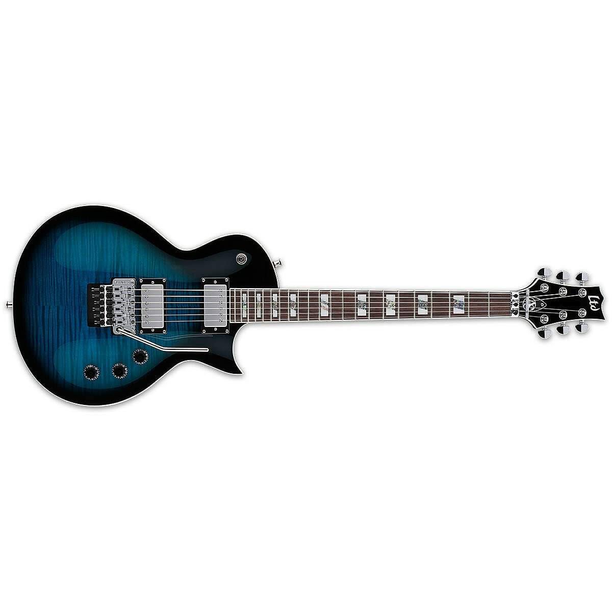 ESP LTD AS-1 FR FM Alex Skolnick Black Aqua Sunburst Guitar + Case B-Stock Korea