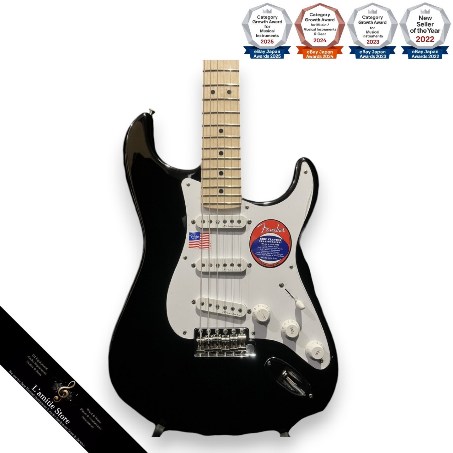 Fender Eric Clapton Signature Stratocaster Black Electric Guitar Mid Boost